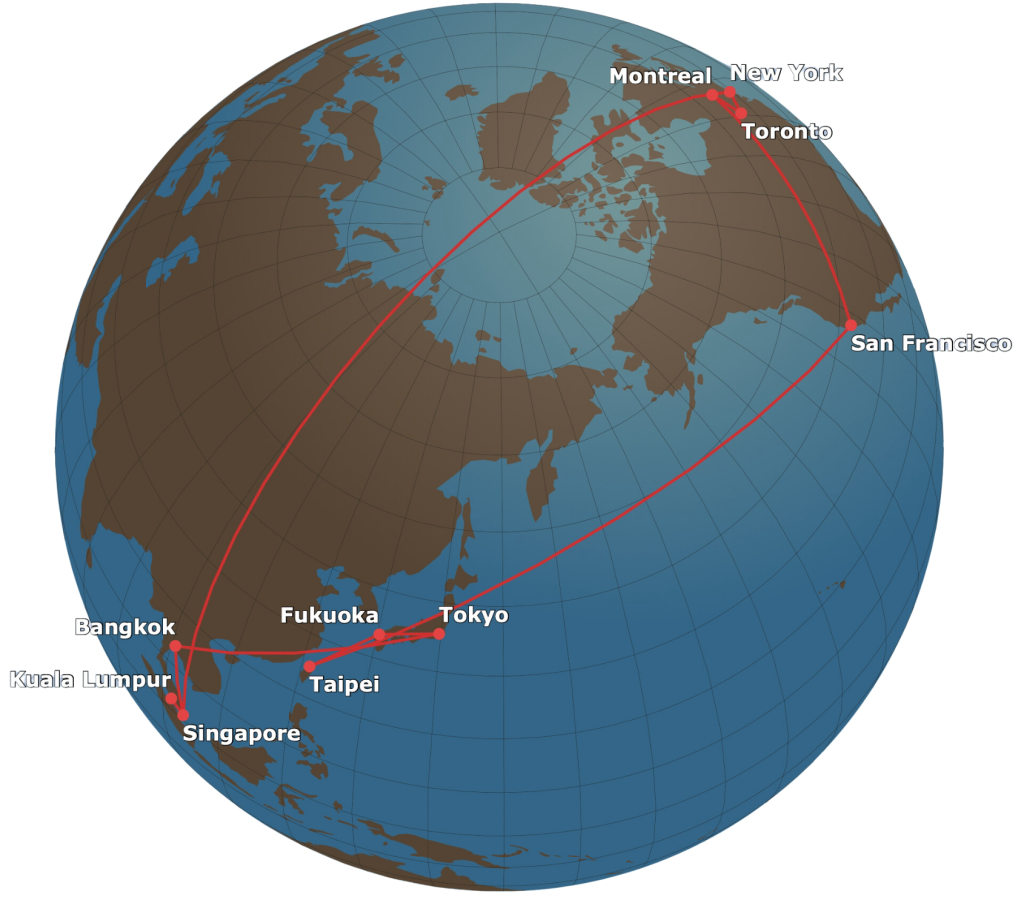 Tour around the globe. BolehMiles